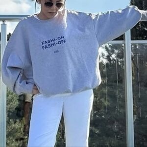 Zara New Sz S STYLENOTCOM SWEATSHIRT Gray Blue